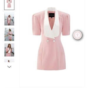 Nana Jacqueline Pink and White Mini Dress